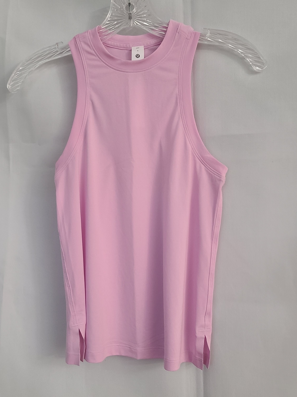 Lululemon Sz 0 Pink Ultra Lightweight Hip Length Side Slit Tank Top